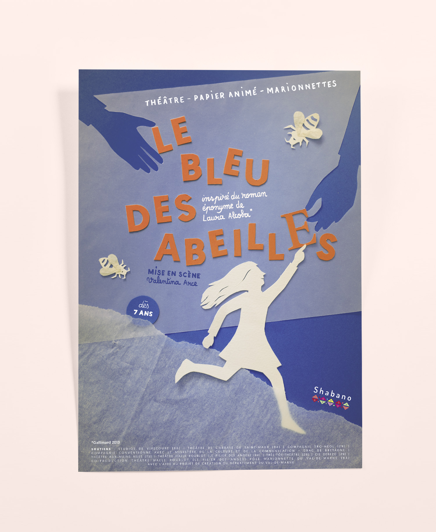 Affiche du spectacle le bleu des abeilles de la compagnie de théâtre Shabano